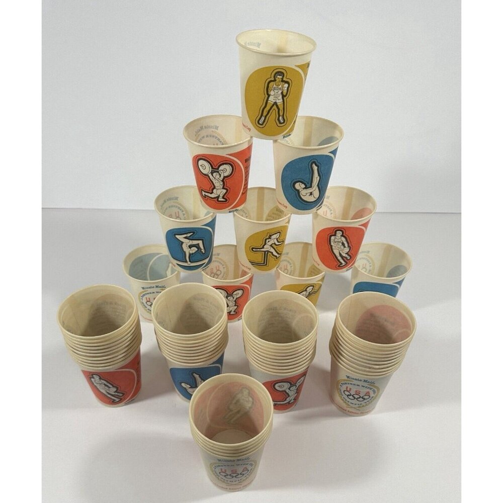 USA Olympic Team 1980 Dixie Minute Maid Juice Cups Set Of 55 Sports Summer Games - Picture 12 of 13